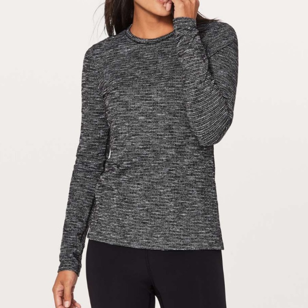 Lululemon Kitsilano crew neck long sleeves knit pullover fitted top